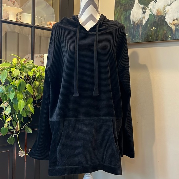 Nordstrom Caslon “sweatshirt” loungewear top in ribbed valore - Picture 1 of 6